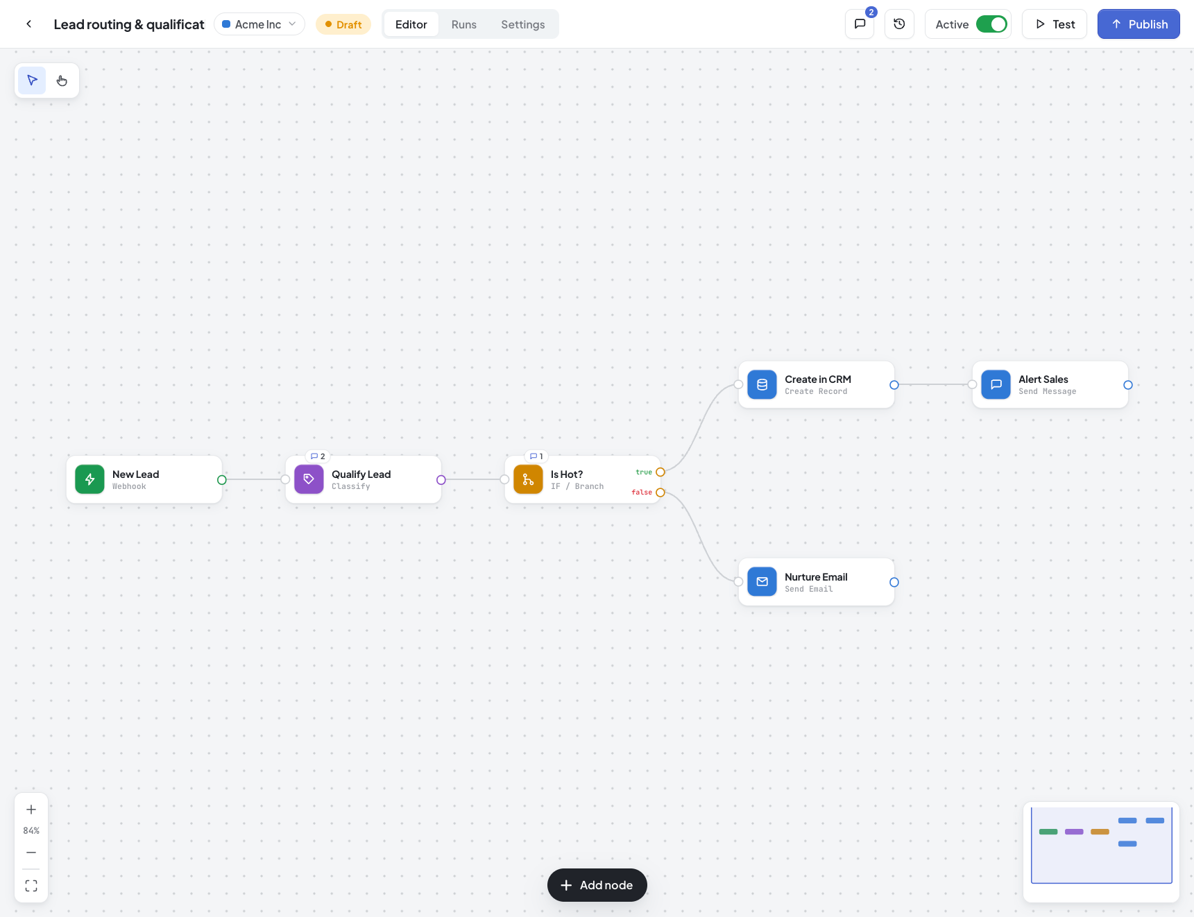 NodeGraph workflow editor